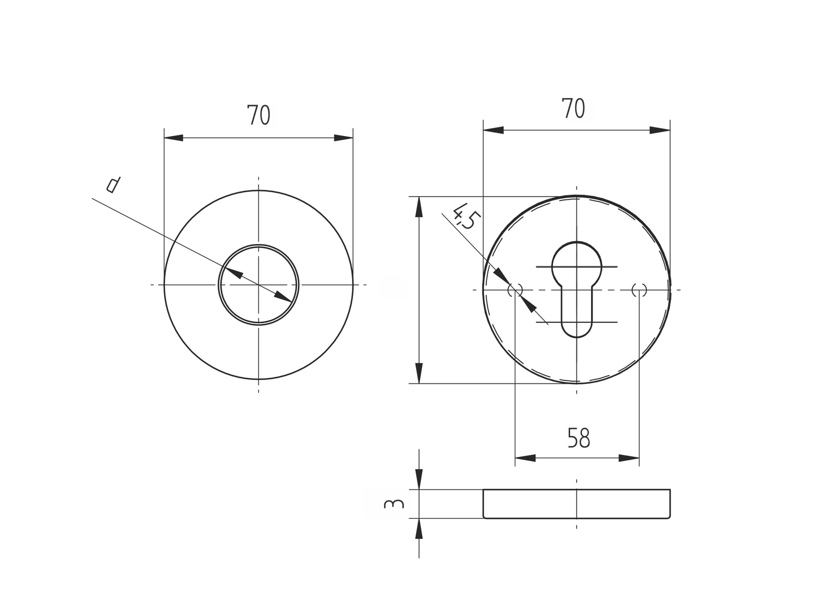 Szyld zdobiony D70, t3, d18mm