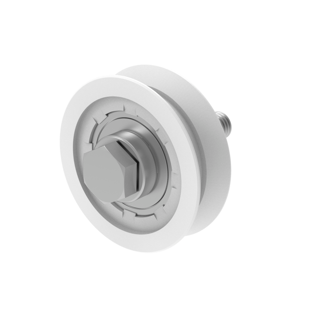 Koło do bram przesuwnych z rowkiem V, INOX / NYLON, D60mm