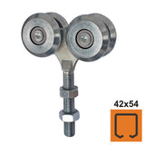 4 - rolkowy wózek ze sworzniem do szyny Zn, profil