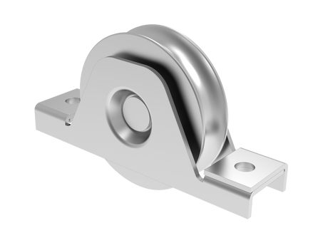 Koło do bram przesuwnych z rowkiem U, INOX, D80mm