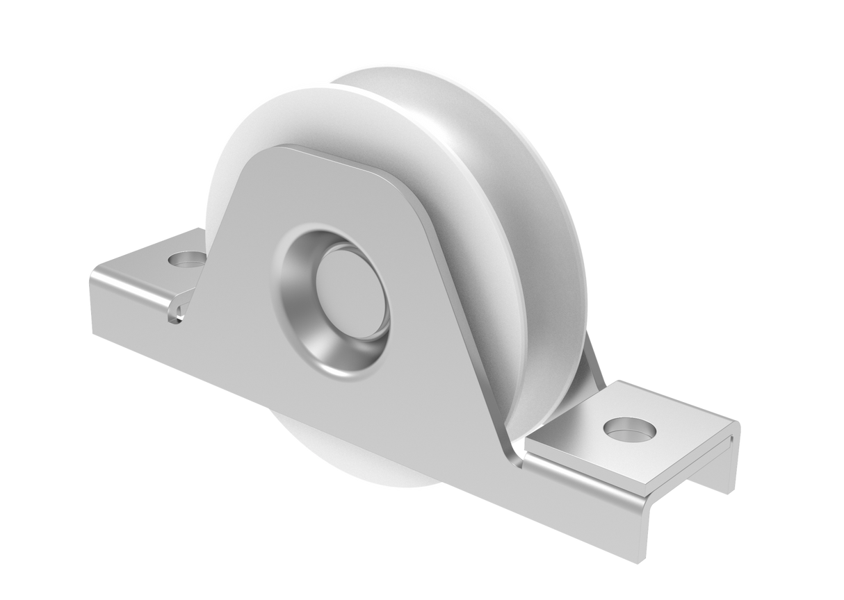 Koło do bram przesuwnych z rowkiem-V, INOX / NYLON, D80mm