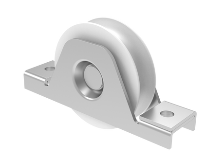 Koło do bram przesuwnych z rowkiem-V, INOX / NYLON, D80mm