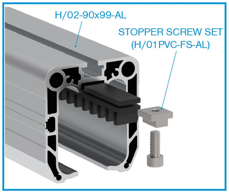 Prowadzący profil dolny AL, 90x99mm, L3m, RAL7016