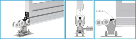 Prowadzenie dolne profilu AL 90x99mm