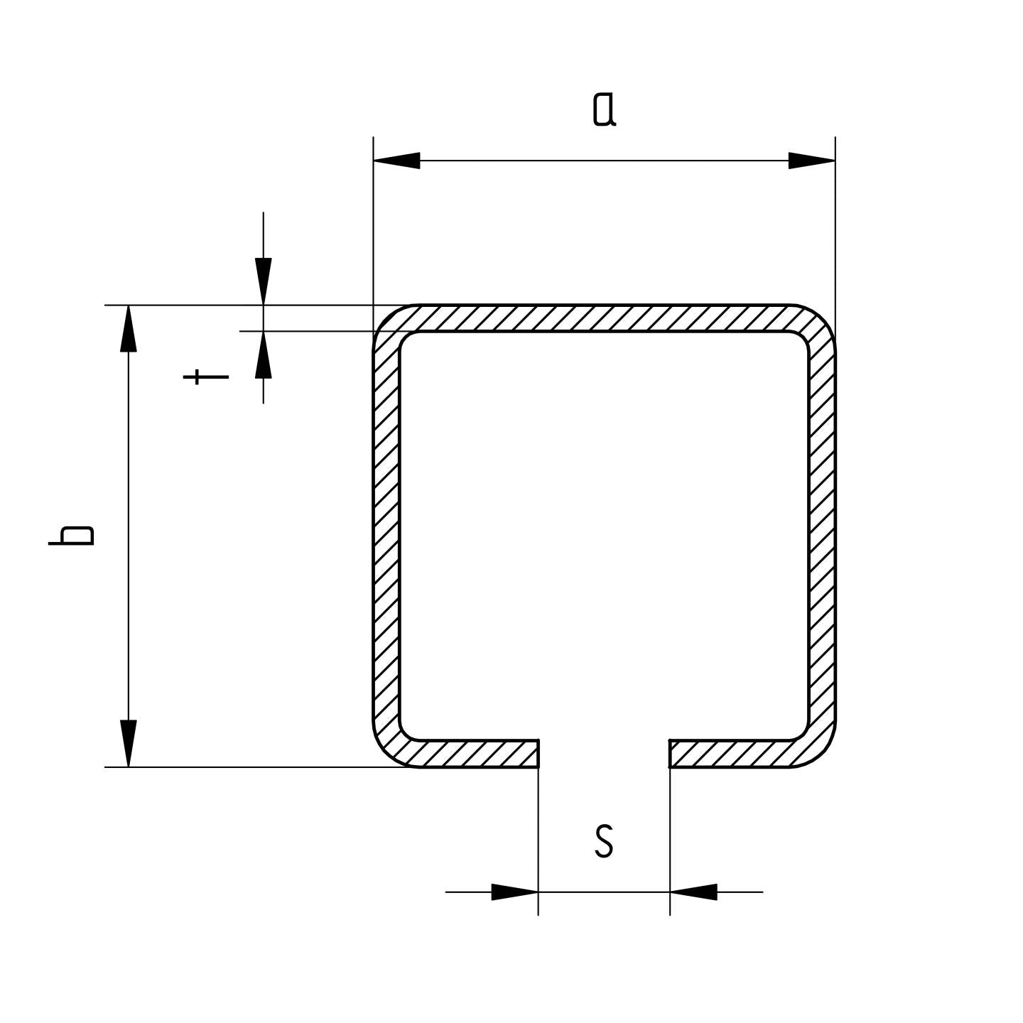Profil do bramy przesuwnej INOX, 76x76x3mm, L3m