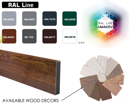 Aluminiowe wypełnienie ogrodzenia 20mm na zapytanie kolor/dekor drewna