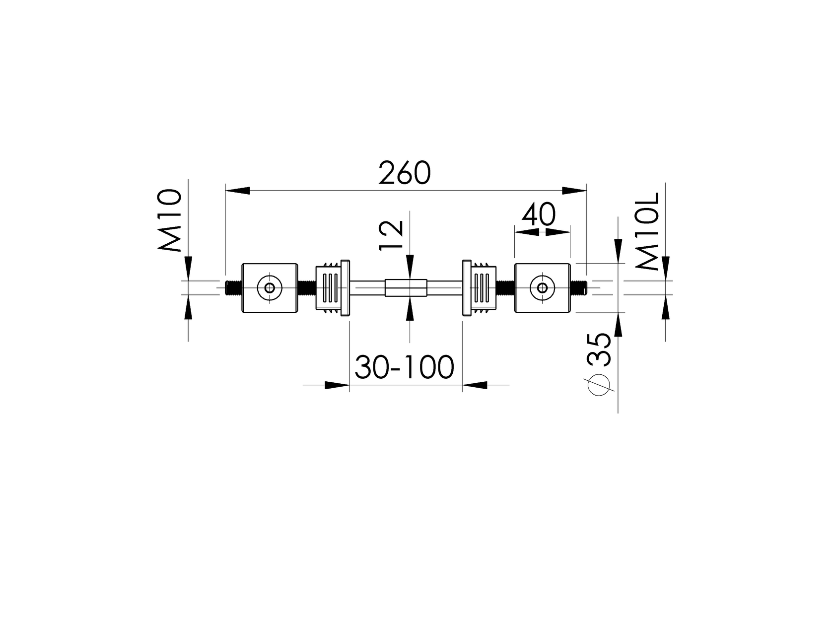 Napinák pre samonosnú bránu na profil 40x40, 60x40