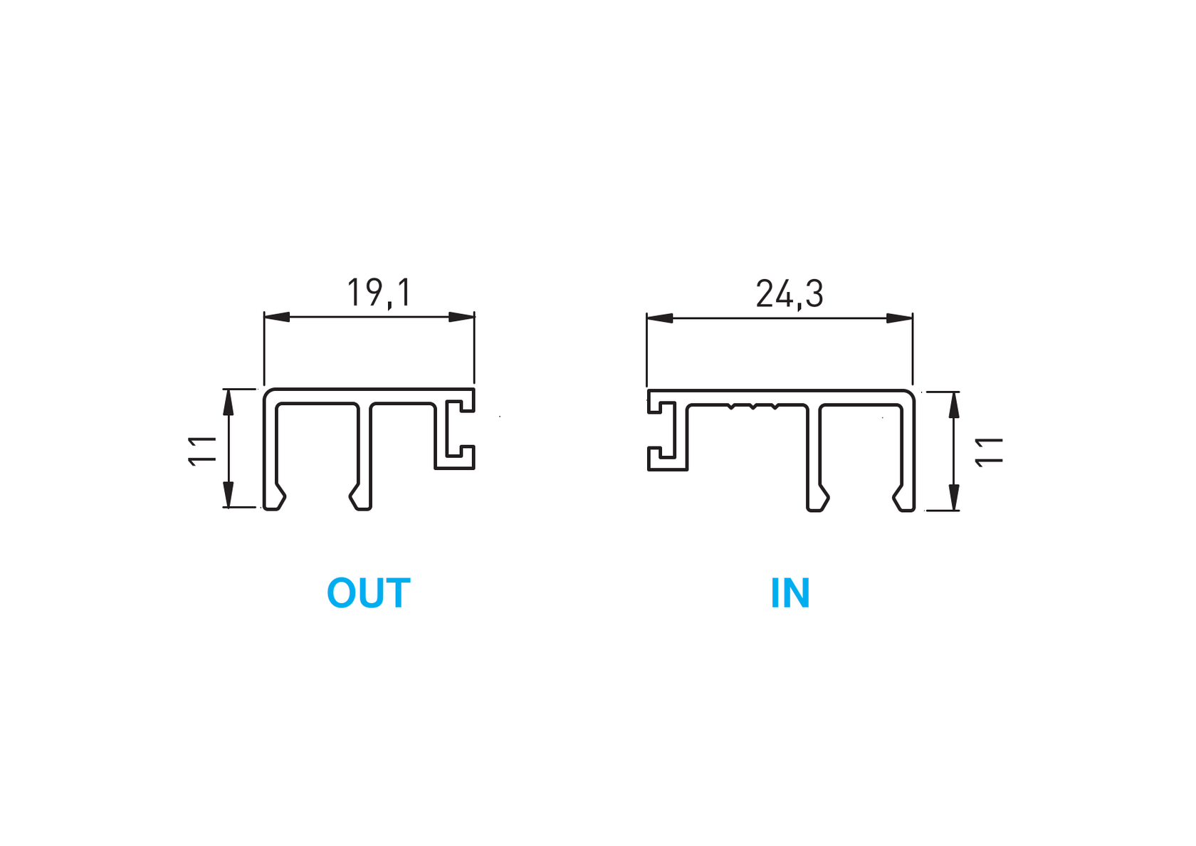 Krycia lišta horná vonkajšia pre pro. AL/NX50-SEG