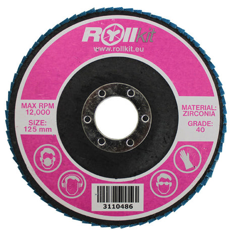 Tarcza listkowa do stali nierdzewnej, D125, d22,2, t7,25 mm, P40