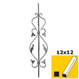 Tralka zdobiona h900, 12x12/12x6mm