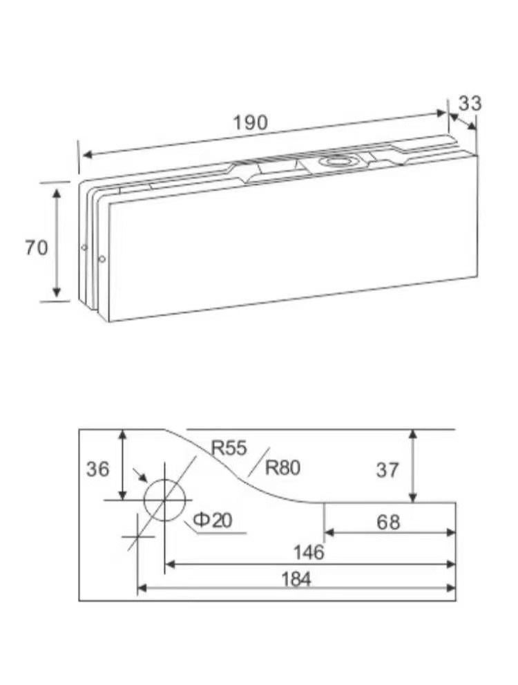 zawias hydrauliczny 190x70 BLACK