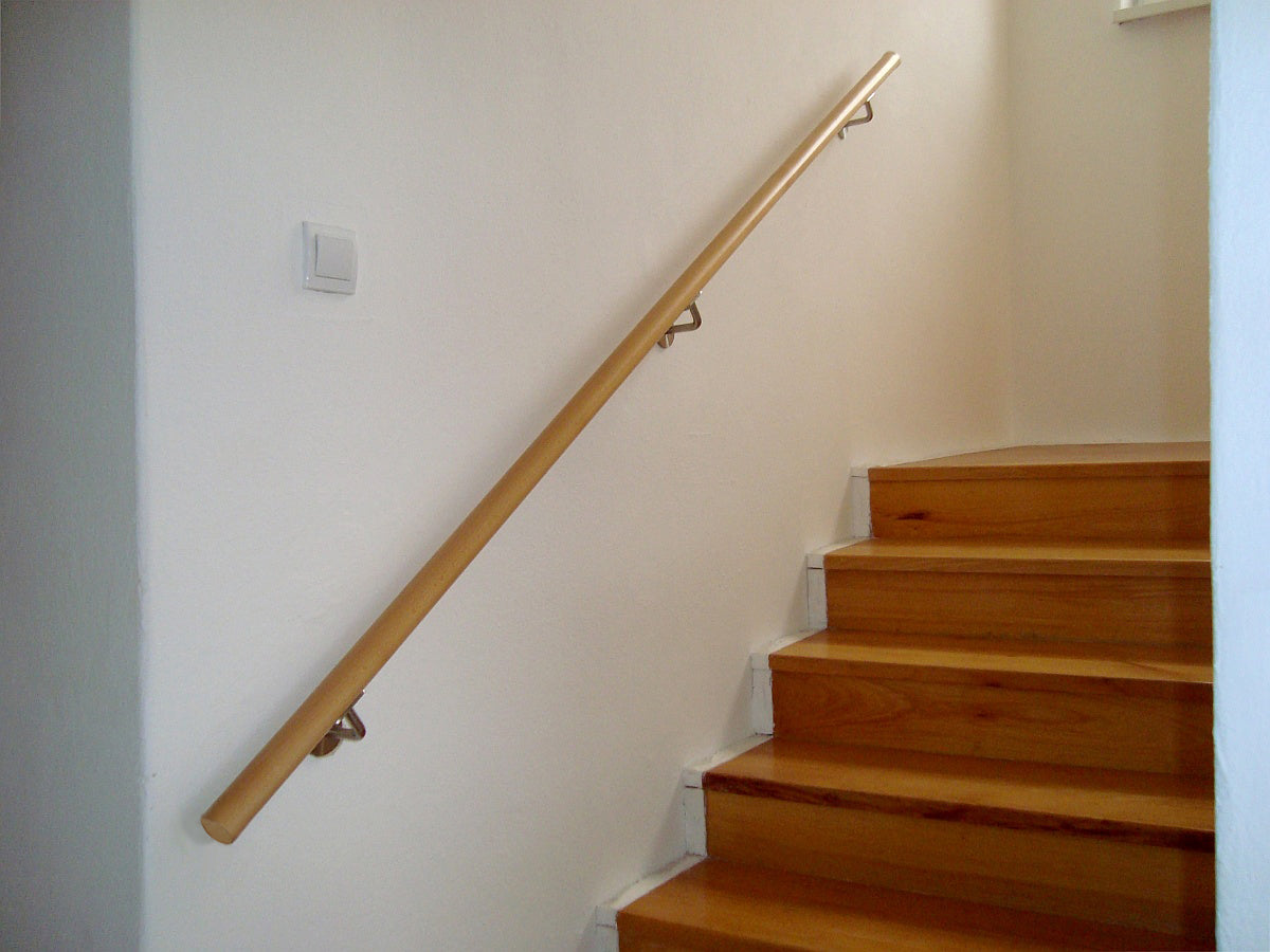 Uchwyt z drewna dębowego i uchwyt poręczy ze stali nierdzewne, L1600mm