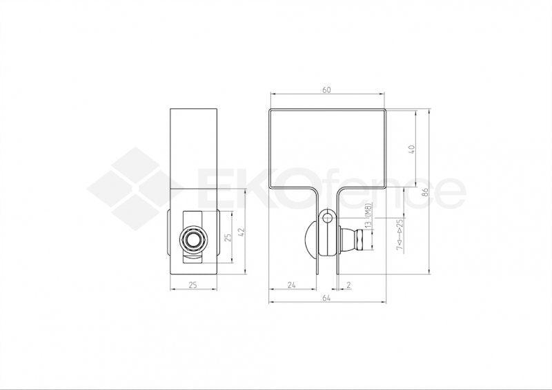 Objímka koncová na stĺpik ZnPVC 60x40mm čierna M
