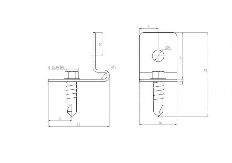 Príchytka "L" ZnPVC zelená 10ks