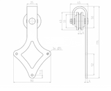 Prowadnica drzwi przesuwnych mini "Rhombus"